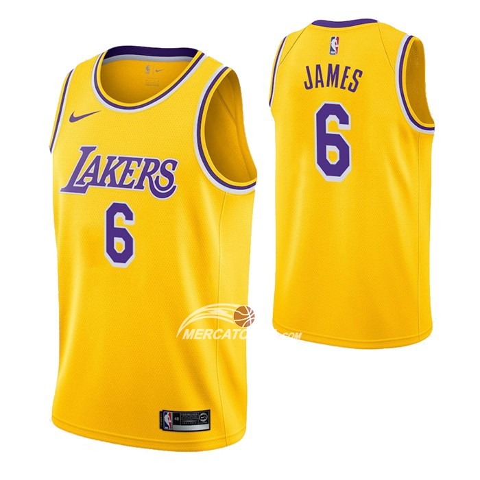 Maglia Los Angeles Lakers LeBron James Icon 2021-22 Giallo